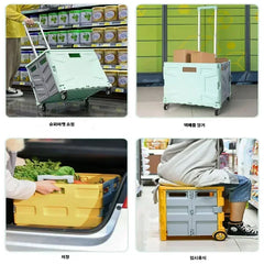 Foldable Ousehold Shopping Carts Portable Outdoor Camping Handcart