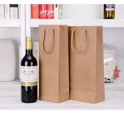 Kraft Paper Red Wine Hand Bag Wine Drinks Packing Bag Storage