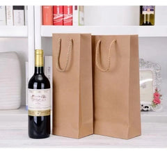 Kraft Paper Red Wine Hand Bag Wine Drinks Packing Bag Storage