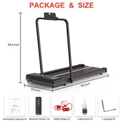 Bigzzia Treadmill Walking Pad Foldable Treadmills for Home Foldable 1-10 km/h, Folding Treadmill Desk with Remote Control