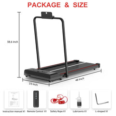 Bigzzia Treadmill Walking Pad Foldable Treadmills for Home Foldable 1-10 km/h, Folding Treadmill Desk with Remote Control