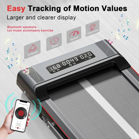 Bigzzia Treadmill Walking Pad Foldable Treadmills for Home Foldable 1-10 km/h, Folding Treadmill Desk with Remote Control