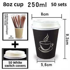 Disposable Thickened Paper Cups Heat Resistant Anti-scalding For Hot Beverage
