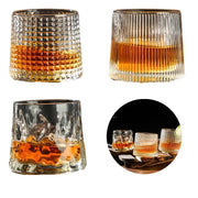 200ML Whiskey Glass Cup Novelty Rotatable Barware Old Fashioned Wine Glass Coffee Cup for Liquor Scotch Bourbon Bar Drinkware