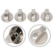 Kitchen Cooker Oven Electric Cooker Switch Control Knobs Gas Stove Knobs 4pcs 6mm Parts Silver Cooking Appliances