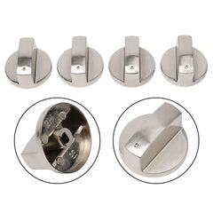 Kitchen Cooker Oven Electric Cooker Switch Control Knobs Gas Stove Knobs 4pcs 6mm Parts Silver Cooking Appliances