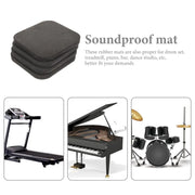 4 Pcs Shock Absorbing Pad Treadmill Mat Exercise Equipment Mat Rubber Gym Flooring Pads Under Treadmill Workout Pads Yoga Mats