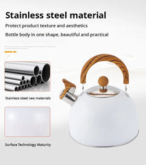 1pc 2.5/3L Liter Stainless Steel Whistle Kettle Thickened Kettle Gas Induction Cooker Universal Kettle Whistle Kettle