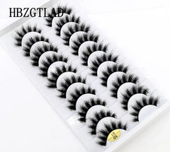 New Soft 10 Pairs 3D Faux Mink Hair False Eyelashes Natural Thick Long Eye Lashes Wispy Makeup Beauty Lashes Extension Tools