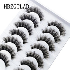 New Soft 10 Pairs 3D Faux Mink Hair False Eyelashes Natural Thick Long Eye Lashes Wispy Makeup Beauty Lashes Extension Tools