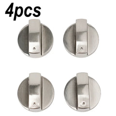 Kitchen Cooker Oven Electric Cooker Switch Control Knobs Gas Stove Knobs 4pcs 6mm Parts Silver Cooking Appliances