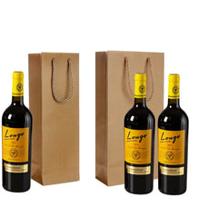 Kraft Paper Red Wine Hand Bag Wine Drinks Packing Bag Storage