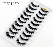 New Soft 10 Pairs 3D Faux Mink Hair False Eyelashes Natural Thick Long Eye Lashes Wispy Makeup Beauty Lashes Extension Tools