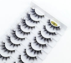 New Soft 10 Pairs 3D Faux Mink Hair False Eyelashes Natural Thick Long Eye Lashes Wispy Makeup Beauty Lashes Extension Tools