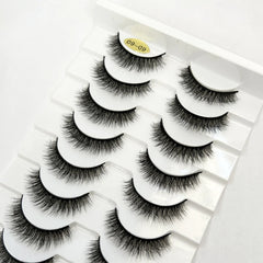 New Soft 10 Pairs 3D Faux Mink Hair False Eyelashes Natural Thick Long Eye Lashes Wispy Makeup Beauty Lashes Extension Tools