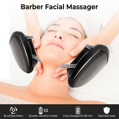 Barber Massager Professional Vibration Massager Barbershop Cordless Handheld Heat Massager USB Charging Body Neck Head Massager