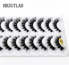 New Soft 10 Pairs 3D Faux Mink Hair False Eyelashes Natural Thick Long Eye Lashes Wispy Makeup Beauty Lashes Extension Tools