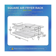 Air Fryer Rack for 5.5L Air Fryer, 2 Tier Air Fryer Grill/Shelf/Dehydrator Rack Square ,Air Fryer Accessories