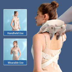 Neck Shoulder Massager Deep Tissue Shiatsu Back Massagers With Kneading Squeeze Muscles Massage Trapezius Muscle Massager