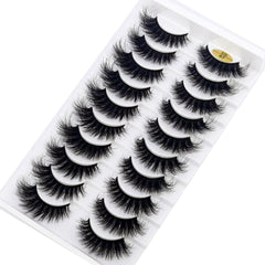 New Soft 10 Pairs 3D Faux Mink Hair False Eyelashes Natural Thick Long Eye Lashes Wispy Makeup Beauty Lashes Extension Tools