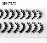 New Soft 10 Pairs 3D Faux Mink Hair False Eyelashes Natural Thick Long Eye Lashes Wispy Makeup Beauty Lashes Extension Tools