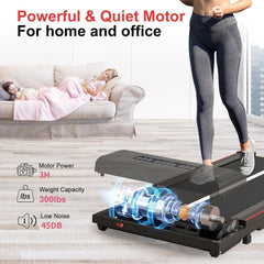 Bigzzia Treadmill Walking Pad Foldable Treadmills for Home Foldable 1-10 km/h, Folding Treadmill Desk with Remote Control