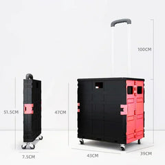 Foldable Ousehold Shopping Carts Portable Outdoor Camping Handcart