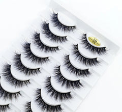 New Soft 10 Pairs 3D Faux Mink Hair False Eyelashes Natural Thick Long Eye Lashes Wispy Makeup Beauty Lashes Extension Tools