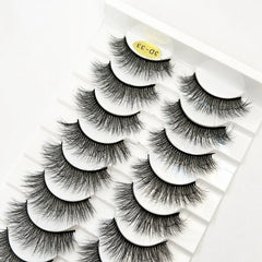 New Soft 10 Pairs 3D Faux Mink Hair False Eyelashes Natural Thick Long Eye Lashes Wispy Makeup Beauty Lashes Extension Tools