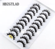 New Soft 10 Pairs 3D Faux Mink Hair False Eyelashes Natural Thick Long Eye Lashes Wispy Makeup Beauty Lashes Extension Tools