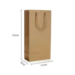 Kraft Paper Red Wine Hand Bag Wine Drinks Packing Bag Storage