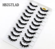 New Soft 10 Pairs 3D Faux Mink Hair False Eyelashes Natural Thick Long Eye Lashes Wispy Makeup Beauty Lashes Extension Tools