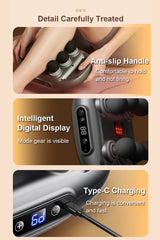 Fascia Gun Muscle Massager Gun High Frequency Back Waist Massage Machine Six-head Body Shoulder Professional Fascia Massage Gun