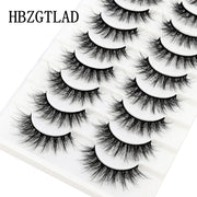 New Soft 10 Pairs 3D Faux Mink Hair False Eyelashes Natural Thick Long Eye Lashes Wispy Makeup Beauty Lashes Extension Tools