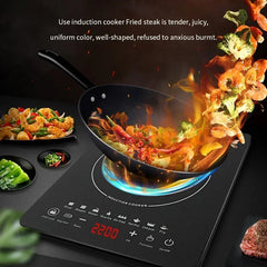 EU/UK/US Multifunctional Portable 2200W High-power Electric Induction Cooktop 110V/220V Home Kitchen Touch Panel Desktop Burner