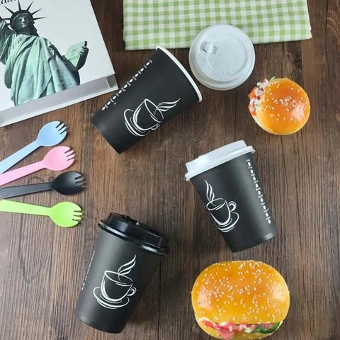 Disposable Thickened Paper Cups Heat Resistant Anti-scalding For Hot Beverage