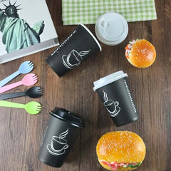 Disposable Thickened Paper Cups Heat Resistant Anti-scalding For Hot Beverage