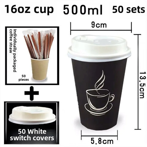 Disposable Thickened Paper Cups Heat Resistant Anti-scalding For Hot Beverage