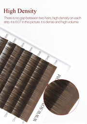 SONG LASHES  High Quality Straight Curvate Extensions False Eyebrow 12Lines Brown Color Eyebrow Extension