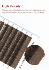 SONG LASHES  High Quality Straight Curvate Extensions False Eyebrow 12Lines Brown Color Eyebrow Extension