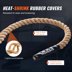 VEVOR Gym Climbing Rope 10 ft Length Gym Fitness Training Rope Gym Exercise Workout Rope for Adults, Climbing Rope for Fitness
