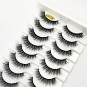 New Soft 10 Pairs 3D Faux Mink Hair False Eyelashes Natural Thick Long Eye Lashes Wispy Makeup Beauty Lashes Extension Tools