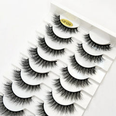 New Soft 10 Pairs 3D Faux Mink Hair False Eyelashes Natural Thick Long Eye Lashes Wispy Makeup Beauty Lashes Extension Tools