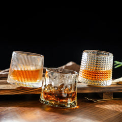 200ML Whiskey Glass Cup Novelty Rotatable Barware Old Fashioned Wine Glass Coffee Cup for Liquor Scotch Bourbon Bar Drinkware