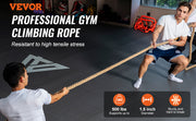 VEVOR Gym Climbing Rope 10 ft Length Gym Fitness Training Rope Gym Exercise Workout Rope for Adults, Climbing Rope for Fitness